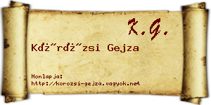 Körözsi Gejza névjegykártya